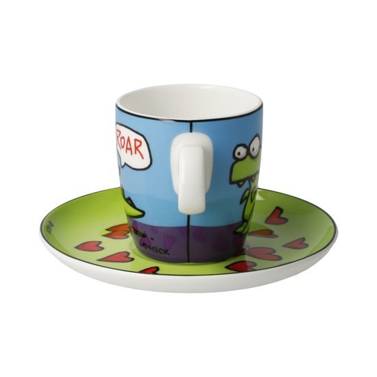 Espresso šálek a podšálek Roar 100 ml, jemný kostní porcelán, Ed Heck, Goebel