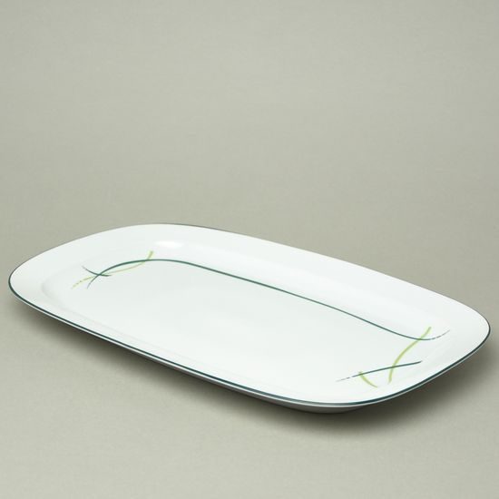 Podnos 35 cm, dekor 80216 tráva, Thun 1794, karlovarský porcelán