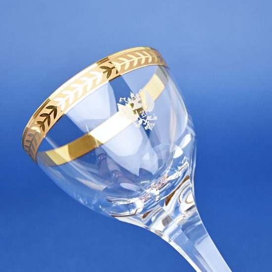 Wine glass 150 ml, golden stripe, 15,7 cm, Milan Mottl