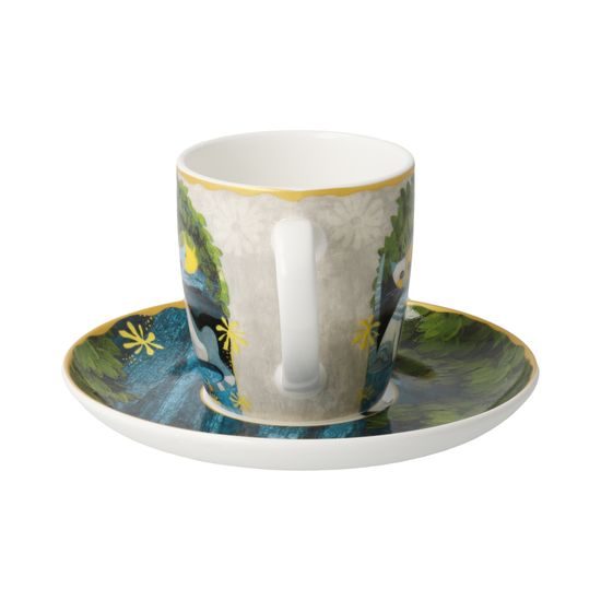 Espresso šálek a podšálek Chiaro di luna 100 ml, jemný kostní porcelán, Kočky Goebel R. Wachtmeister