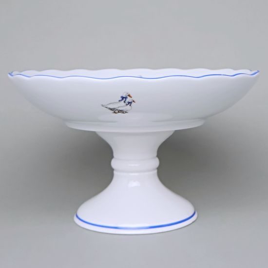 Mísa kompotová oboustranná na dortové noze 24 cm, husy, Český porcelán a.s.