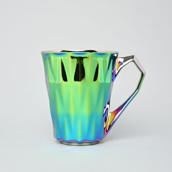 Mug Diamond Green Titan, Green and Platinum, 250 ml, Goldfinger porcelain