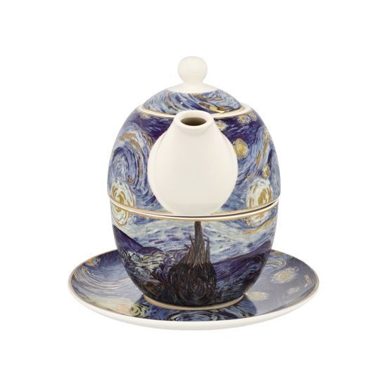 Čajová konvice Hvězdná noc, 15,5 / 15,5 / 15,5 cm, jemný kostní porcelán, V. van Gogh, Goebel