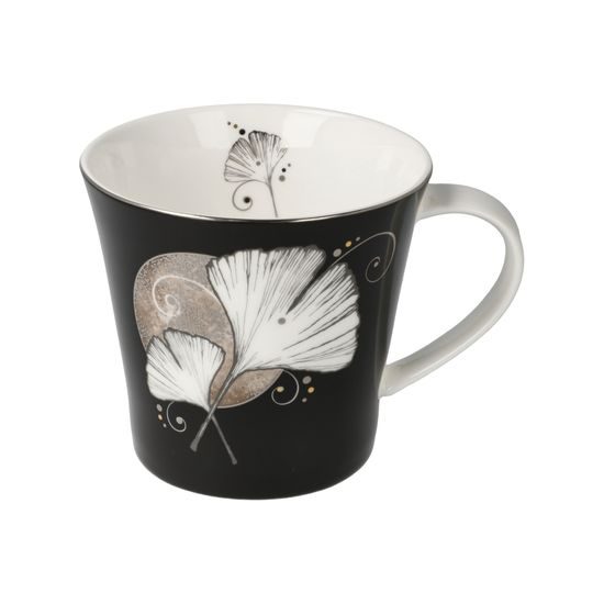 Hrnek 350 ml Ginko - černé, 130 / 10,5 / 9,5 cm, jemný kostní porcelán, Goebel
