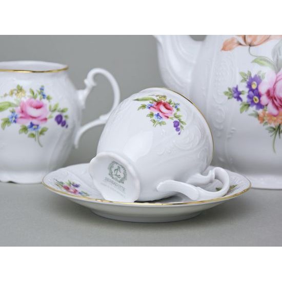 Coffee set for 6 pers., Thun 1794 Carlsbad Porcelain, BERNADOTTE Meissen Rose