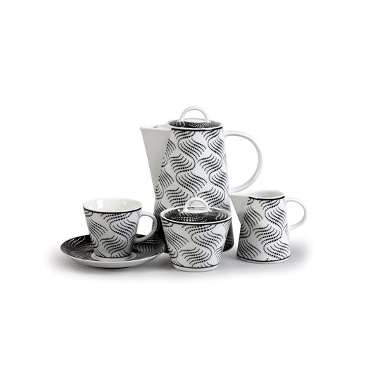 Coffee set for 6 pers., Thun 1794 Carlsbad porcelain, TOM 30404 black