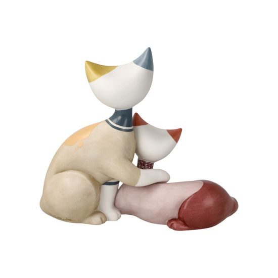 Cats Vivien and Peppie 16 / 9 / 14cm, biscuit china, Cats Goebel R. Wachtmeister