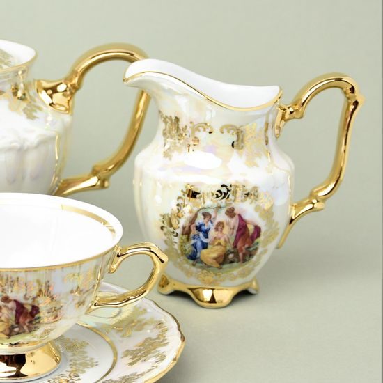 Mlékovka 300 ml z káva / čaj sady, Tři Grácie, zlatý listr, Frederyka Carlsbad