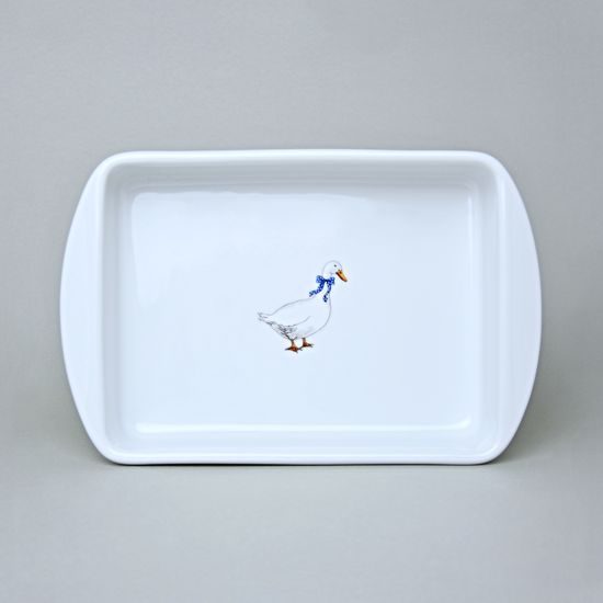 Mísa Bohemia zapékací, dekor Husy, 27 x 17 cm, Český porcelán a.s.