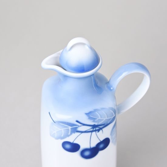 Oil cruet 0,5 l, Thun 1794 Carlsbad porcelain, BLUE CHERRY
