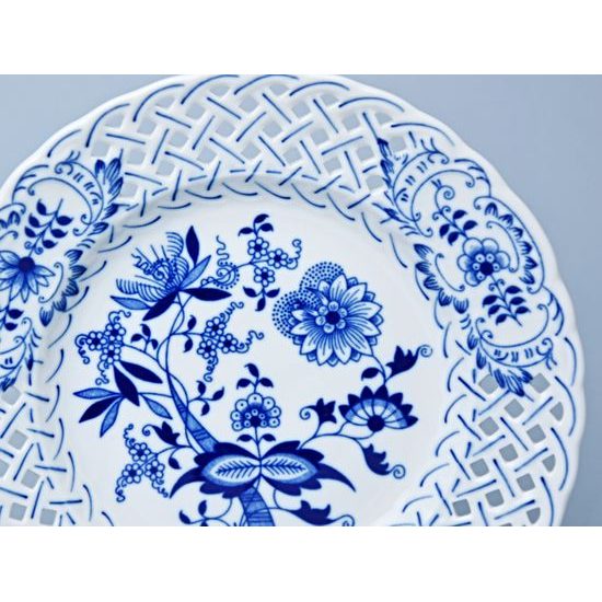 Talíř prolamovaný 18 cm, Cibulák, originální z Dubí