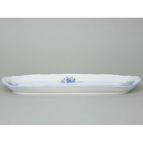 Tray square 37 cm, Thun 1794 Carlsbad porcelain, BERNADOTTE Forget-me-not-flower