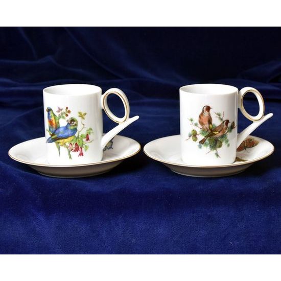 Cup 120 ml + saucer Yoko 135 mm - Birds - 2 pcs. set, Atelier Lesov Thun