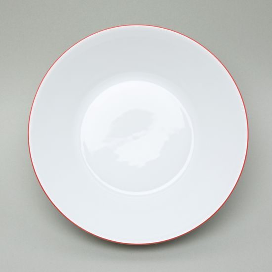 Bowl deep 24 cm, Thun 1794 Carlsbad porcelain, TOM red