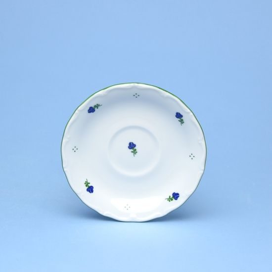 Podšálek 15 cm, Verona modré kvítí + zelená, G. Benedikt 1882