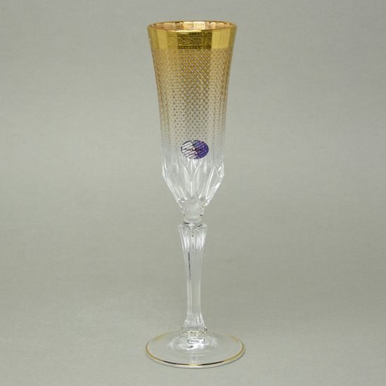 Astra Gold: Champagne flute 180 ml Adagio, 1 pcs. Rio Golden crystal decor