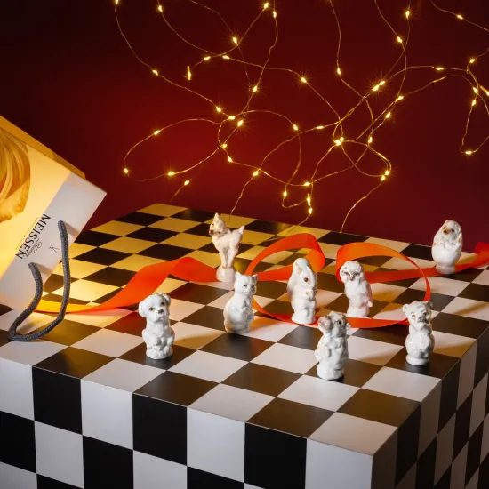 Medvídek 6 cm, kolekce mláďátka, Míšeňský porcelán