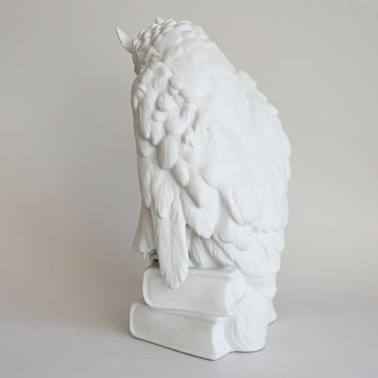 Sova, 34 x 17 x 14 cm, Porcelánové figurky Gläserne Porzellanmanufaktur