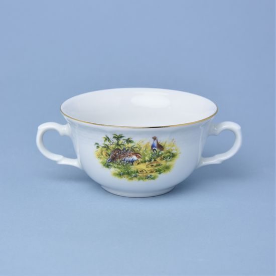 NATÁLIE hunting: Cup 290 ml soup with 2 handles, Thun 1794 Carlsbad porcelain