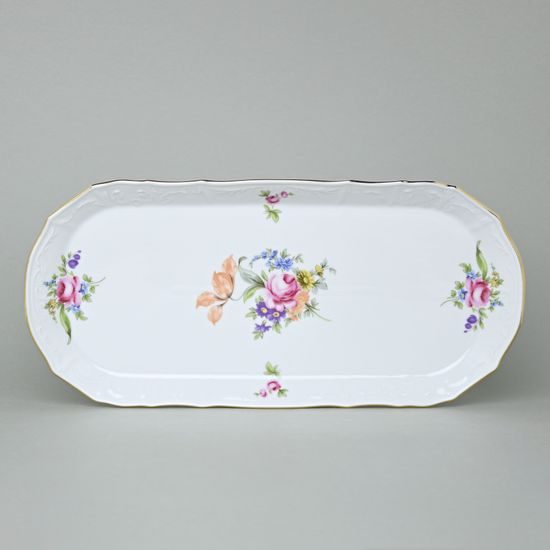 Tray square 37 cm, Thun 1794 Carlsbad porcelain, BERNADOTTE Meissen Rose