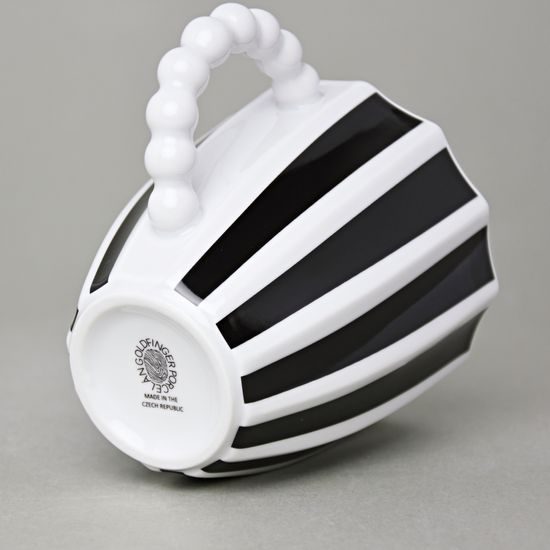 Mug Retro Z Black - White Stripes, 400 ml, Porcelain Goldfinger
