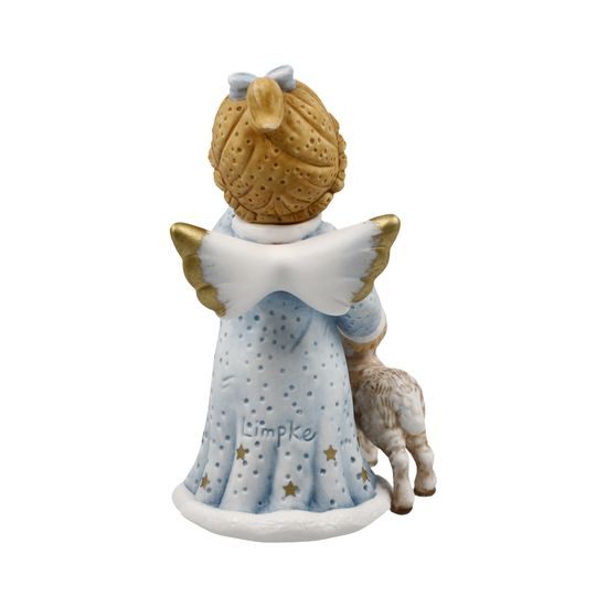 Anděl s ovečkou a lucernou, 6 / 6 / 10,5 cm, biskvitový porcelán, Nina & Marco, Goebel