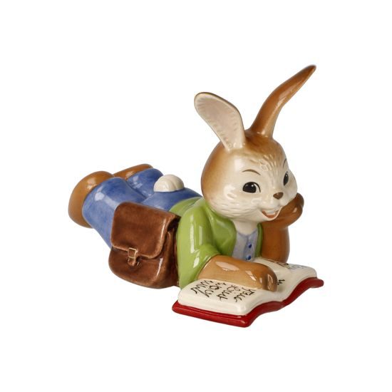 Rabbit figurine with a book 12.5 / 7 / 8.5cm, stoneware, Goebel