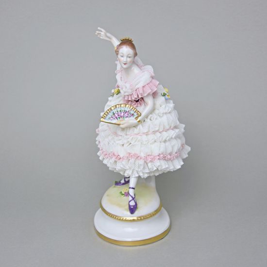 Fanny Elsser, figurka 16 x 11 x 20 cm, Hugo Meisel, Porcelánové figurky Aelteste Volkstedter