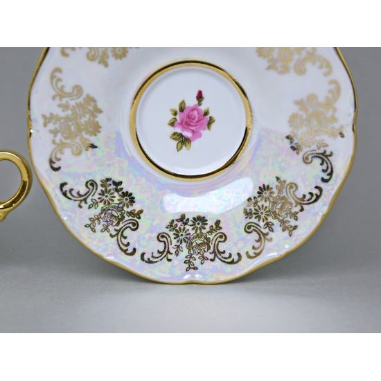 Šálek 110 ml a podšálek 120 mm espresso, Cecily, zlatý listr, Carlsbad