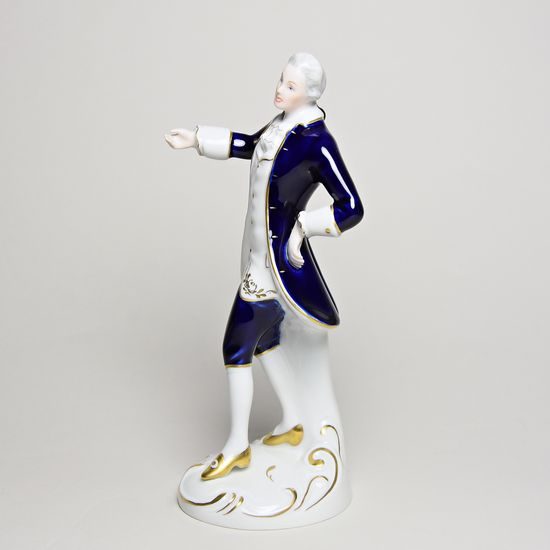 Gentleman rococo 12,5 x 10,5 x 22 cm, Isis, Porcelain Figures Duchcov