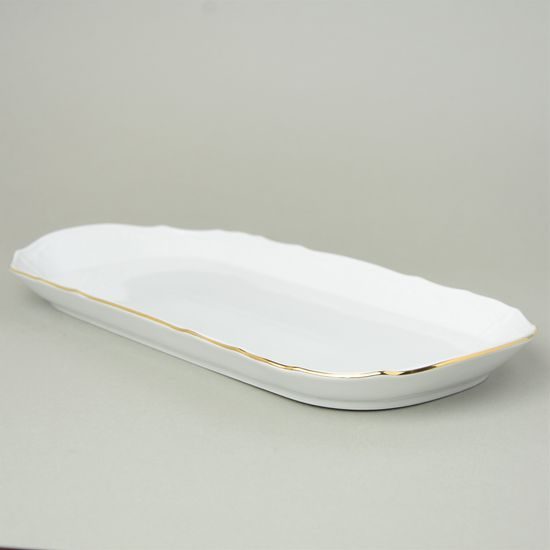 Platter 37 cm, Thun 1794 Carlsbad porcelain, BERNADOTTE gold line