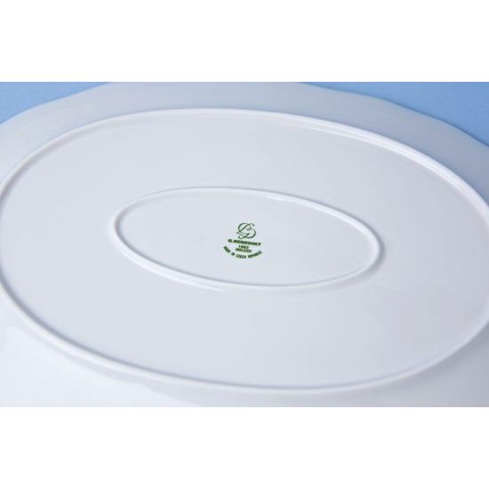 Dish oval 36 cm, Verona red flowers + green, G. Benedikt 1882