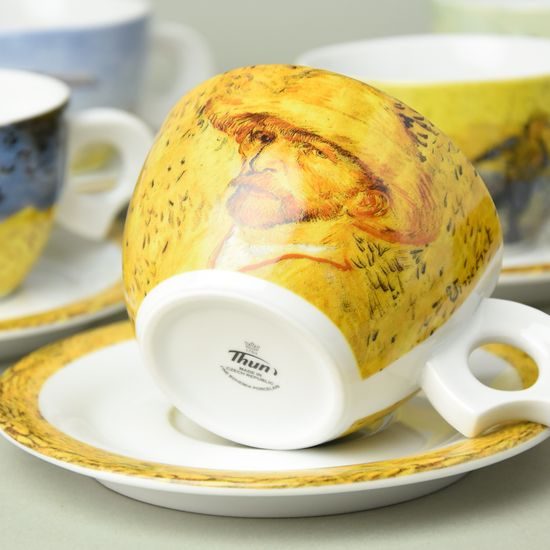 Van Gogh: Šálek 200 ml a podšálek 16 cm Dova, 6 ks., Thun 1794, karlovarský porcelán