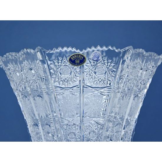 Křišťálová váza broušená, šestihran, 500PK, 275 mm, Crystal BOHEMIA