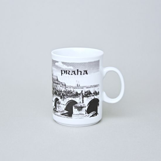 Hrnek / hrneček Boby 160 ml s motivem Karlova mostu a Pražského hradu, Prince porcelain 1925