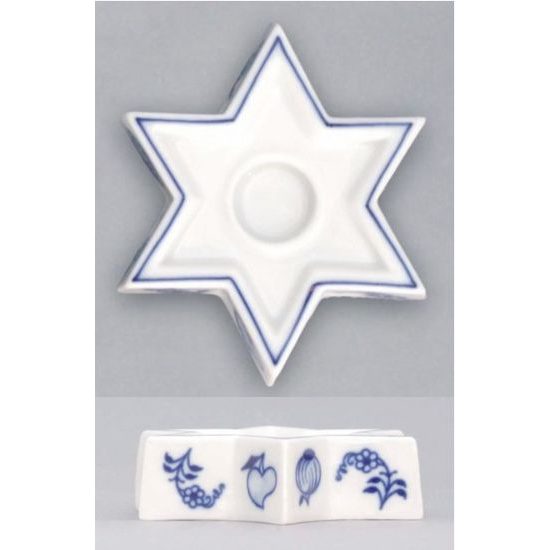 Candle holder Star 9 x 2,2 cm, Original Blue Onion Pattern