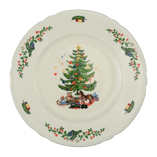 Plate flat 27 cm, Marie-Luise 43607 Christmas, Seltmann Porcelain