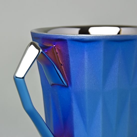 Mug Diamond Blue Titan, MATTE Blue And Platinum, 250 ml, Goldfinger porcelain