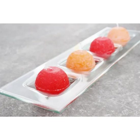 Advent Glass candlestick rectangular, clear, 45x13 cm, BDK - Glass