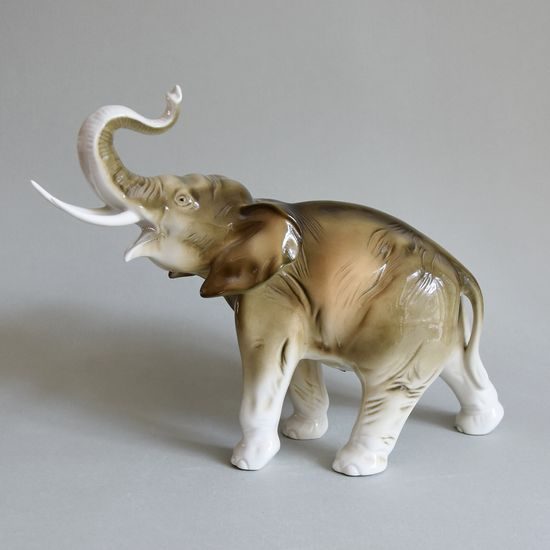 Elephant (size 3) 34,5 x 17 x 24 cm, Luxor, Porcelain Figures Duchcov
