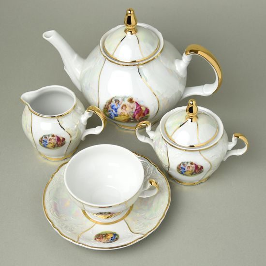 Tři Grácie: Čajová sada pro 6 osob, Thun 1794, karlovarský porcelán, BERNADOTTE