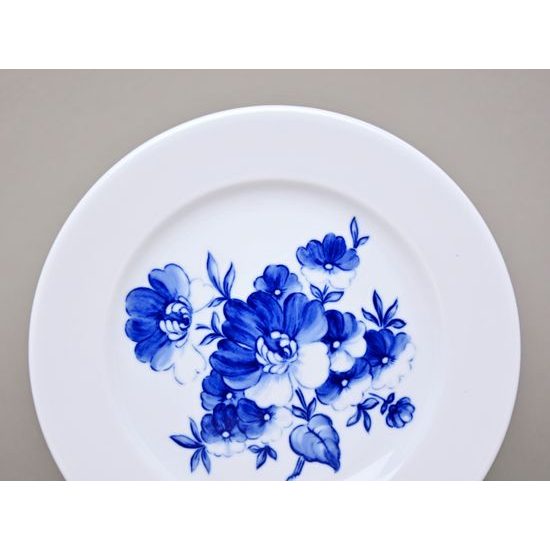 Talíř dezertní 21 cm, velká modrá květina, Český porcelán a.s.