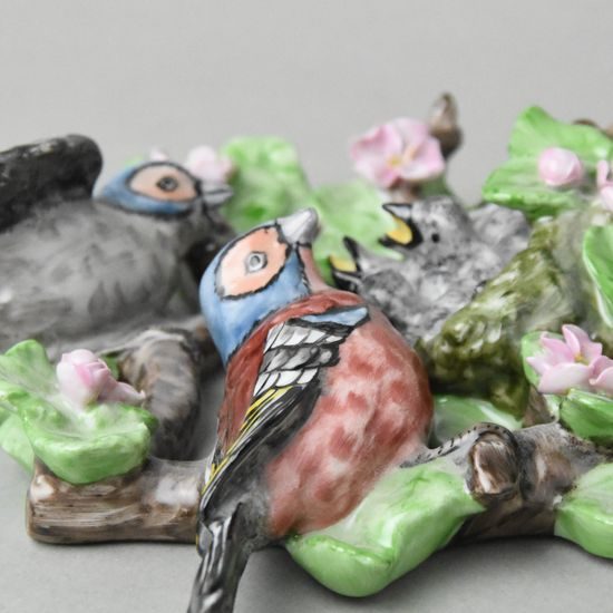 Pěnkavčí hnízdo 22 cm, Saxe, Porcelánové figurky Duchcov