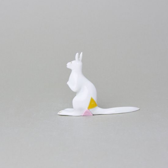 Kangaroo 8 x 10,5 x 3 cm, White + Gold, Porcelain Figures Duchcov