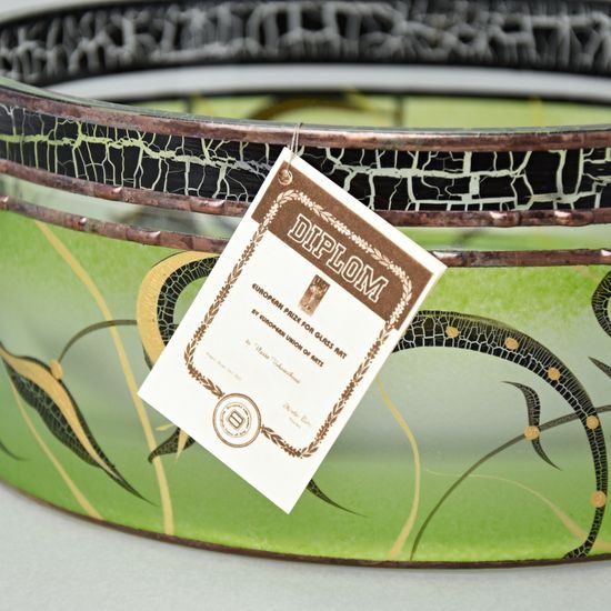 Studio Miracle: Bowl Green, 20,5 cm, Hand-decorated by Vlasta Voborníková