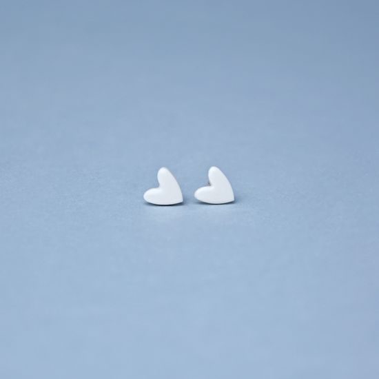 Earrings: White Hearts, Porcelain Jewels Studio Mallys