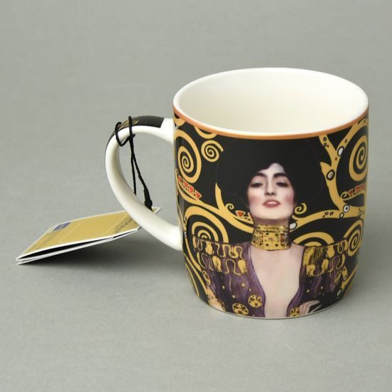 Mug 450 ml low in a gift can, G. Klimt, Judith, Carmani fine bone china