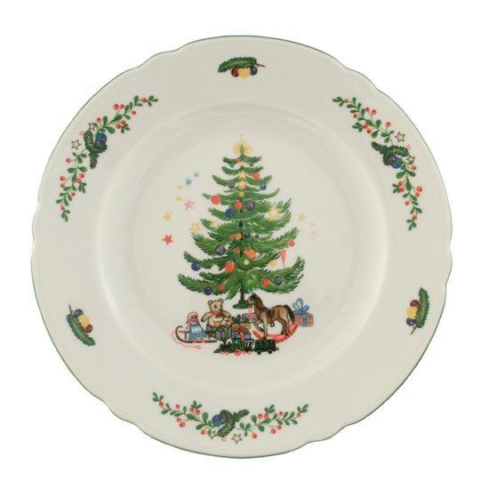 Plate flat 25 cm, Marie-Luise 43607 Christmas, Seltmann Porcelain