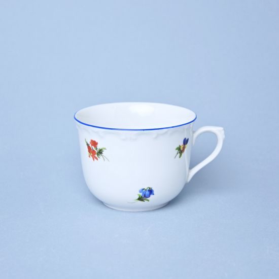 Mug R (cup) 0,25 l, flowers + blue line, Český porcelán a.s.