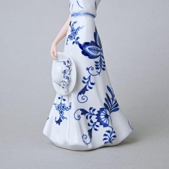 Lady With A Hat 9 x 8 x 20 cm, vlue onion + colour, Porcelain Figures Duchcov